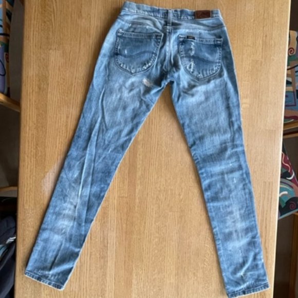 LEE WOMEN’S LOW RISE SKINNY JEANS W25 L31 “Lynn” Narrow Fit, Distressed Look - Picture 2 of 13